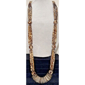 Antique 1850-1900 African Cow Batik Bone Disc Bead Ceremonial Necklace 24" Long